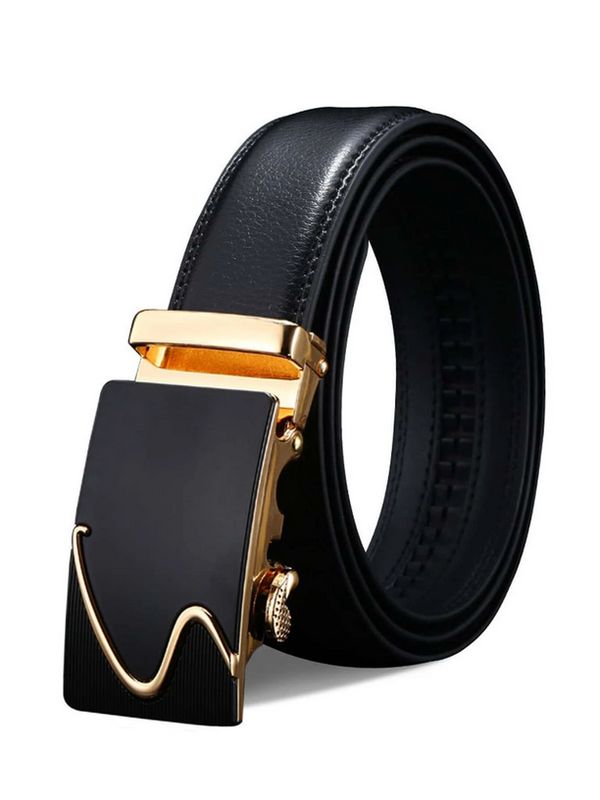 Men’s Gold and Black Automatic Buckle Belt