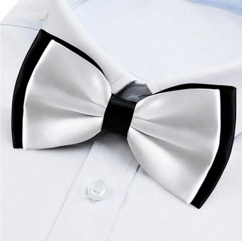 Men’s Adjustable Two-Tone Double Layer Bowtie
