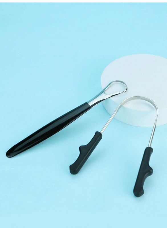 2pcs Stainless Steel Tongue Cleaner Set