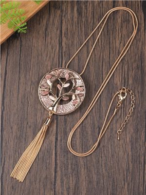 Tree Round Charm Necklace