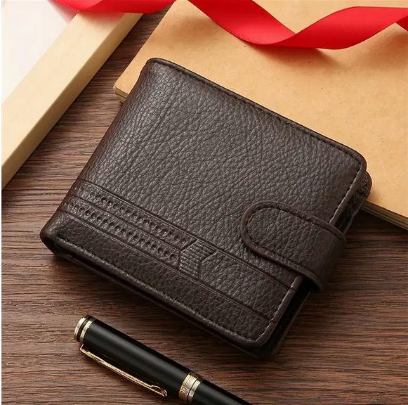 Men’s Retro Solid Bifold Wallet