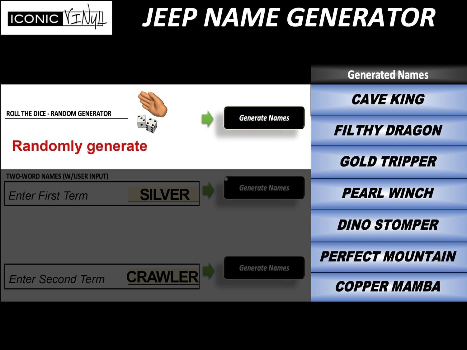 Arriba 60+ imagen jeep wrangler name generator