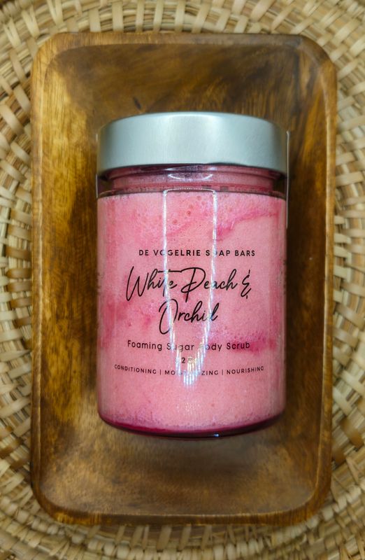 White Peach Orchid Foaming Sugar Body Scrub 320g