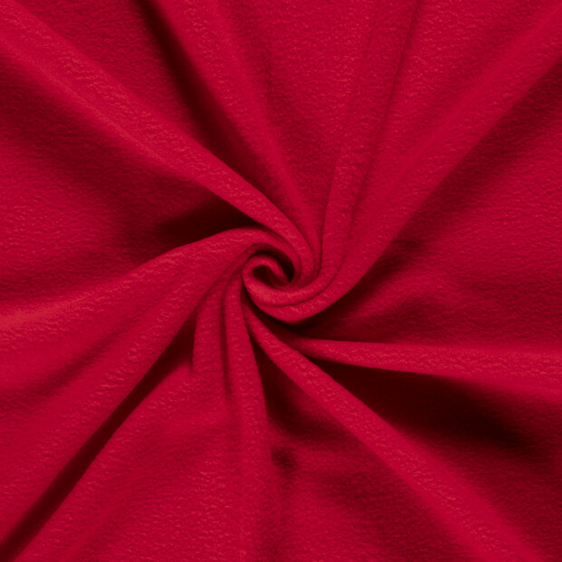 Tissu Polaire uni rouge