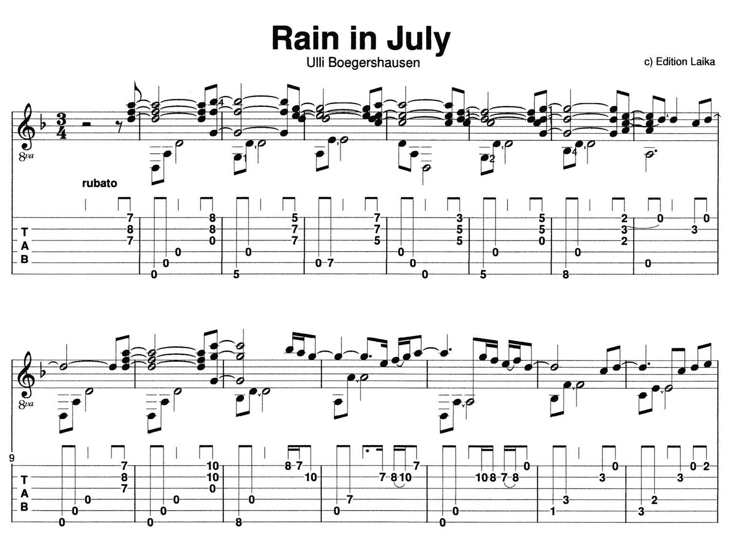 Rain in July (DADGAD tuning)