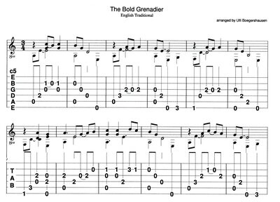 The Bold Grenadier (solo & duet version)