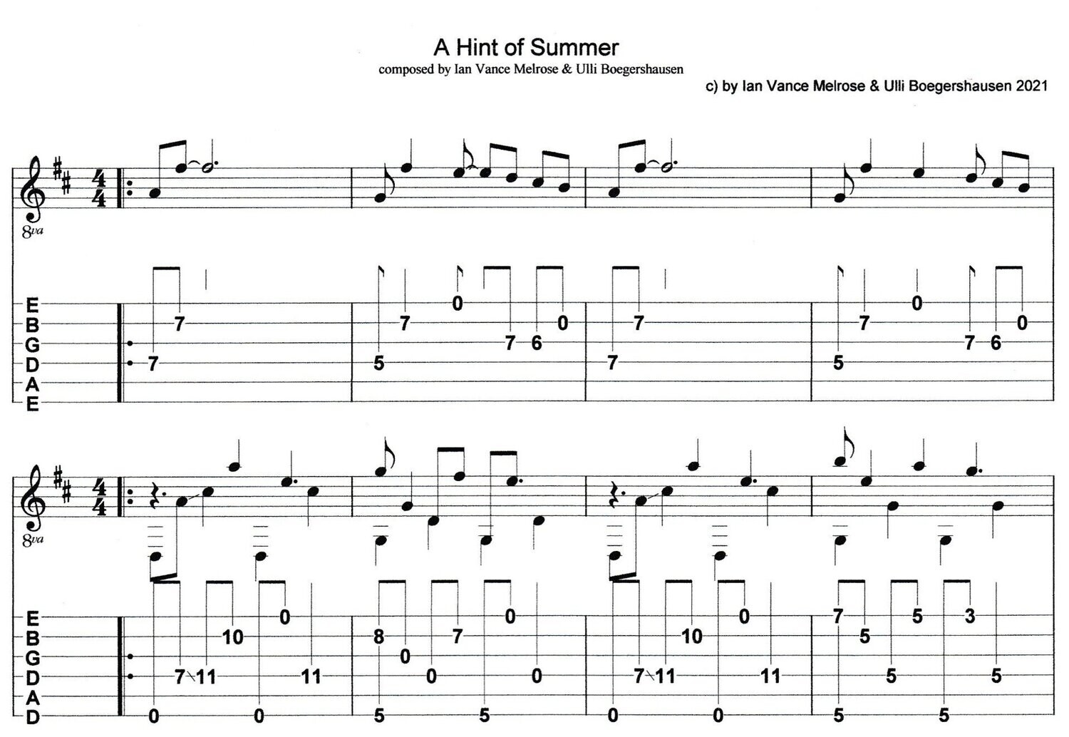 A Hint of Summer (guitar duet)