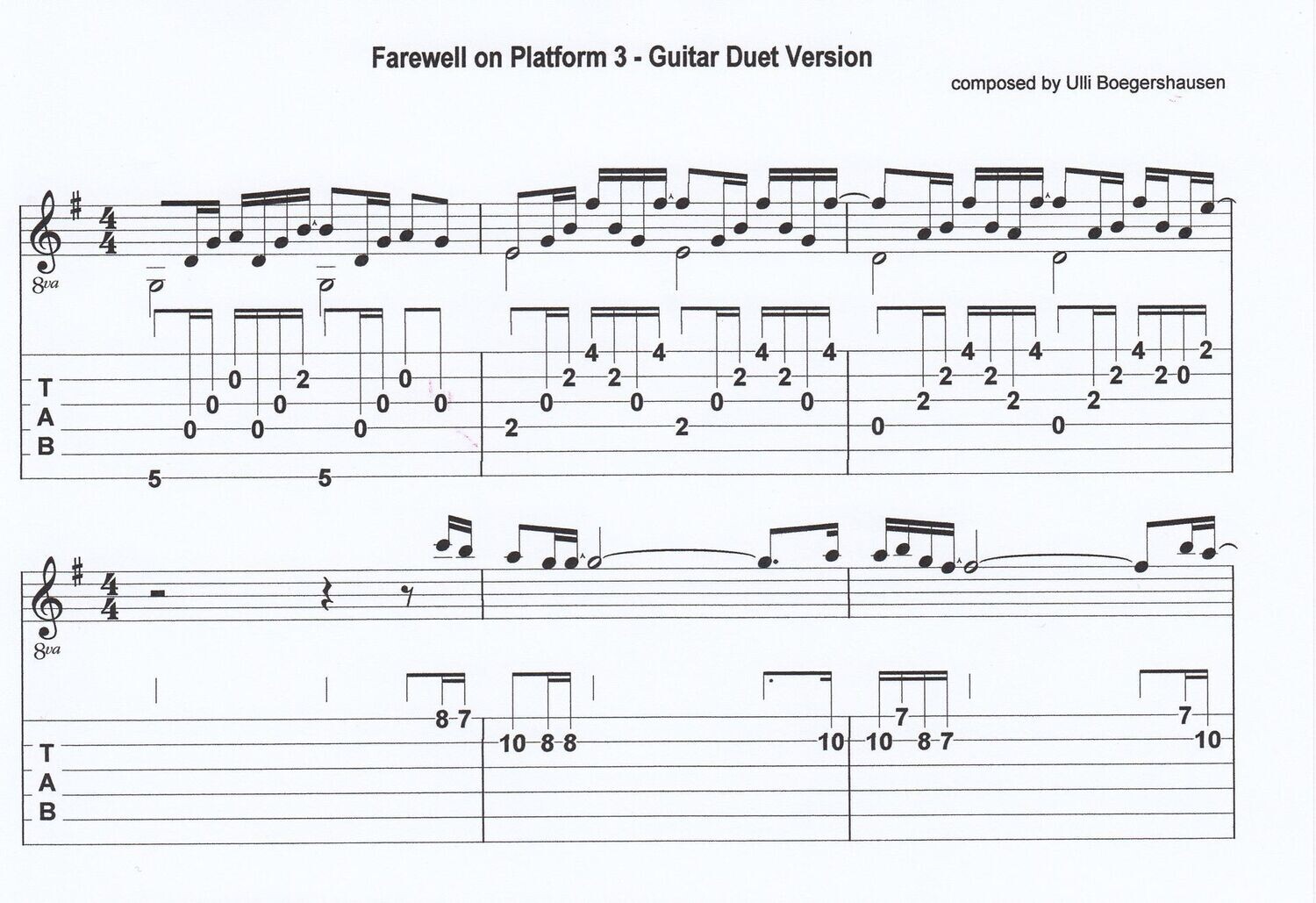 Farewell on Platform 3 - guitar duet