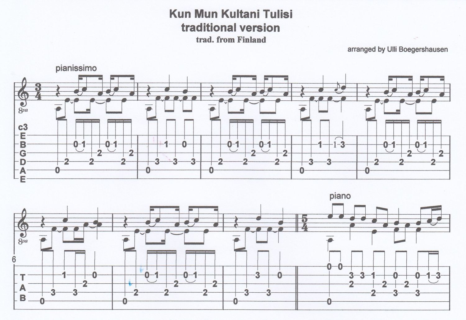 Kun Mun Kultani Tulisi - traditional version!