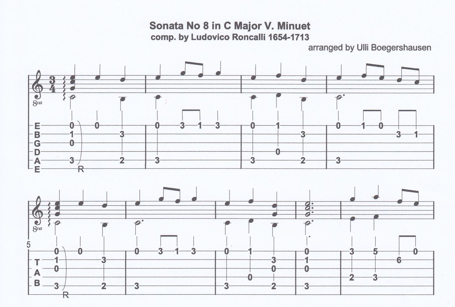 Ludovico Roncalli - Sonata No 8 in C Major V. Minuet