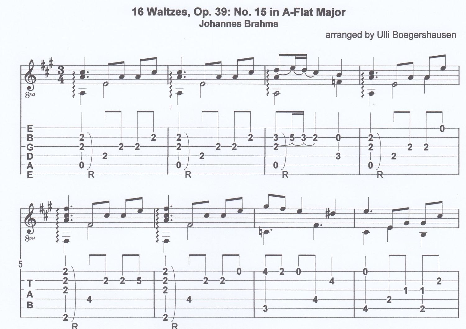 Brahms 16 Waltzes, Op. 39 No. 15 in A-Flat Major