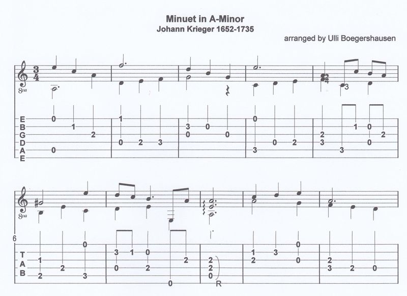 Minuet in A-Minor (Johann Krieger 1652-1735) Minuet in A-Minor (Johann Krieger 1652-1735)