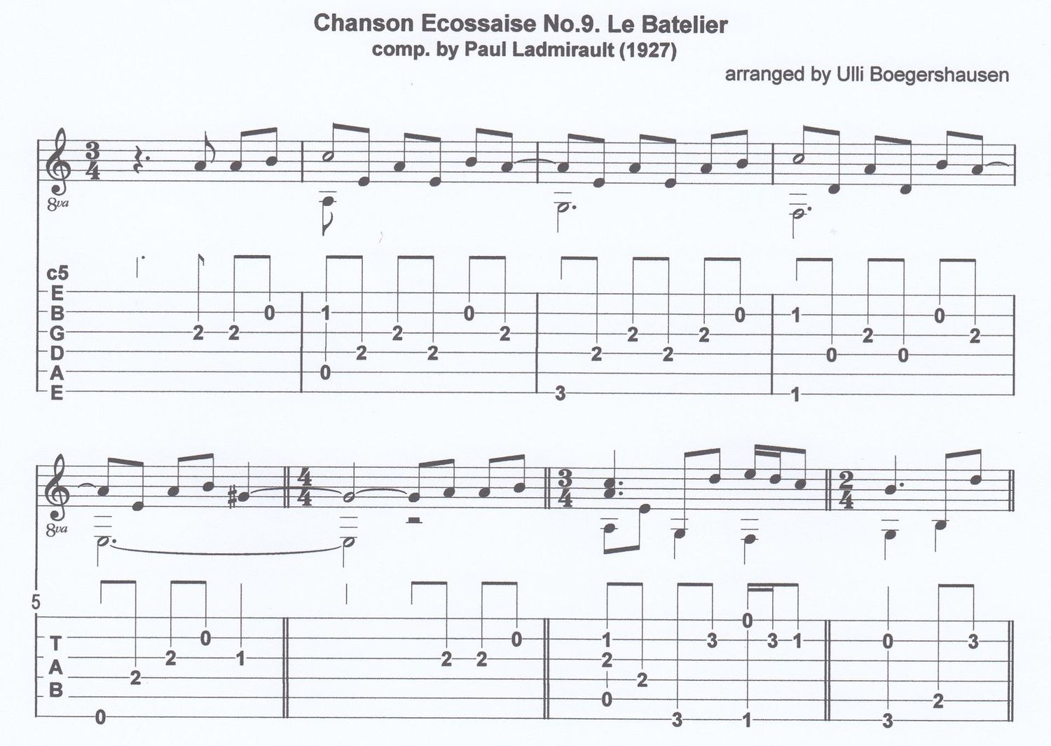 Chansons Ecossaises No.9. Le Batelier (comp. by Paul Ladmirault)