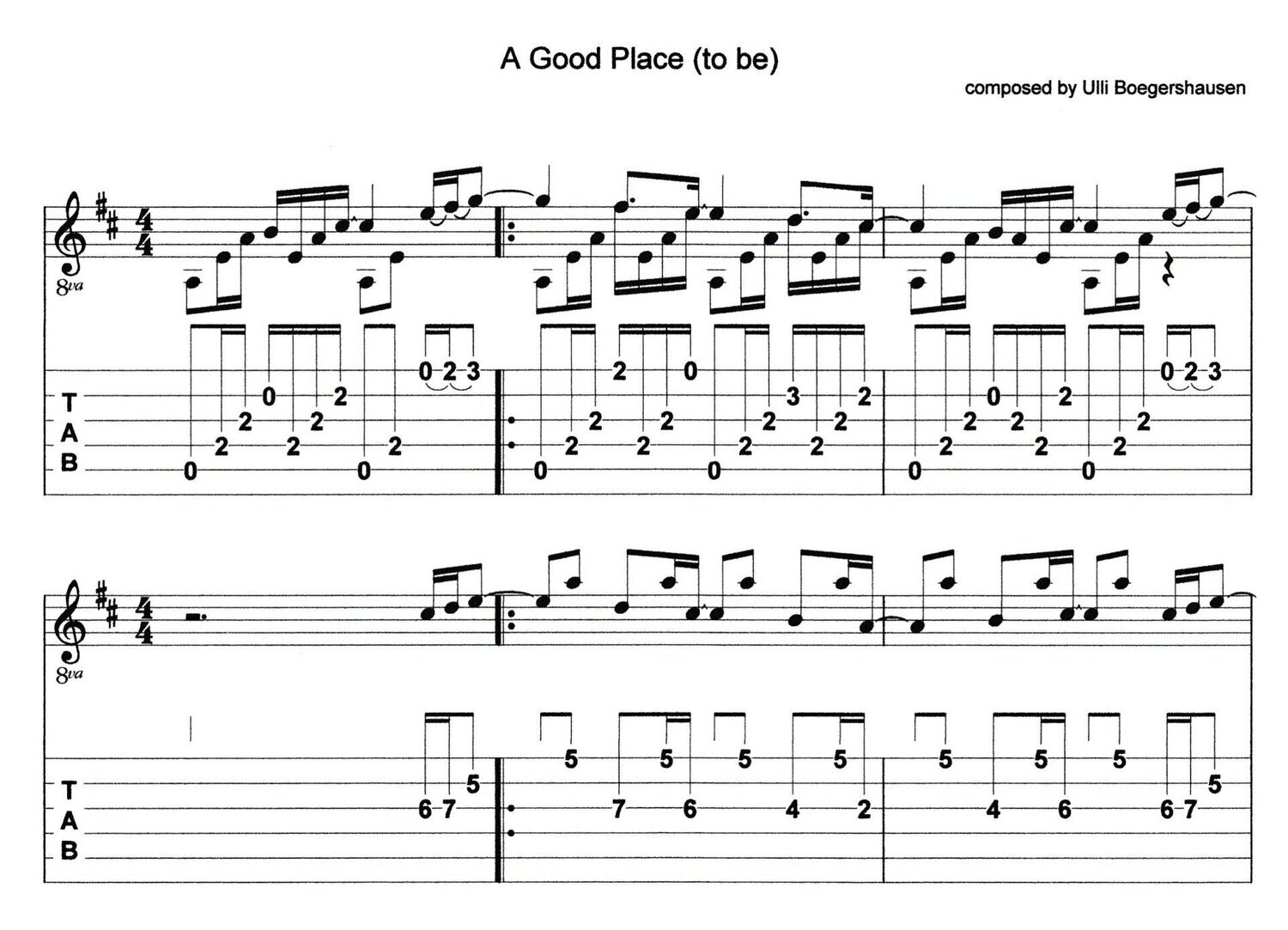 A Good Place to Be (duet & solo version) A Good Place to Be (duet & solo version)