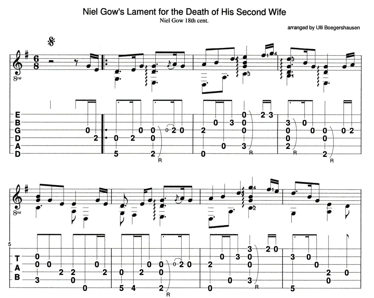 Niel Gow's Lament for the Death of His Second Wife