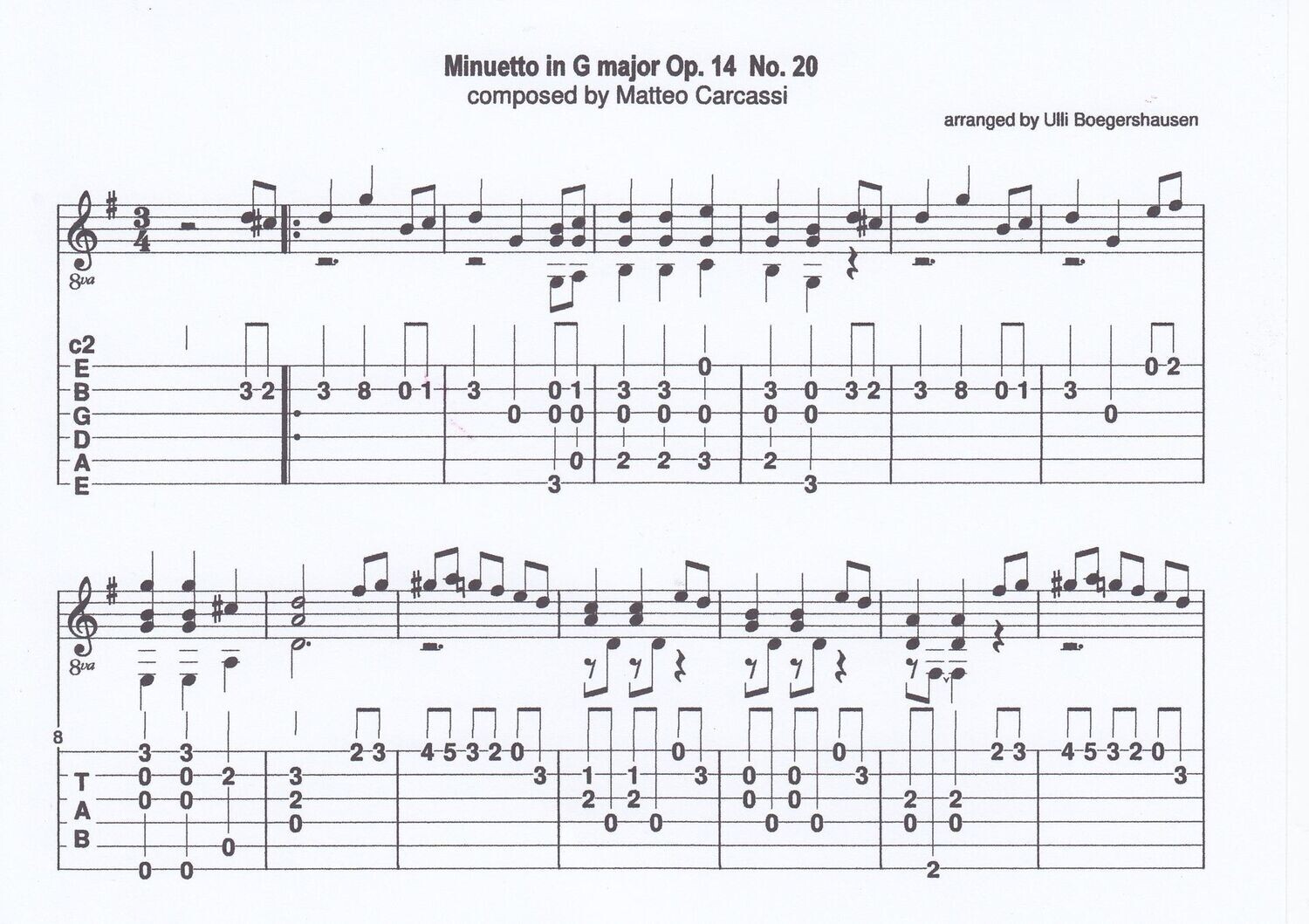 Matteo Carcassi - Minuetto in G major Op. 14  No. 20