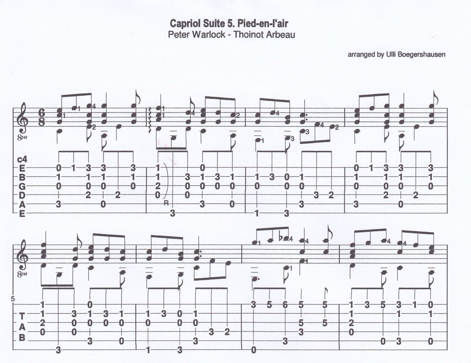 Capriol Suite 5. Pied-en-l'air