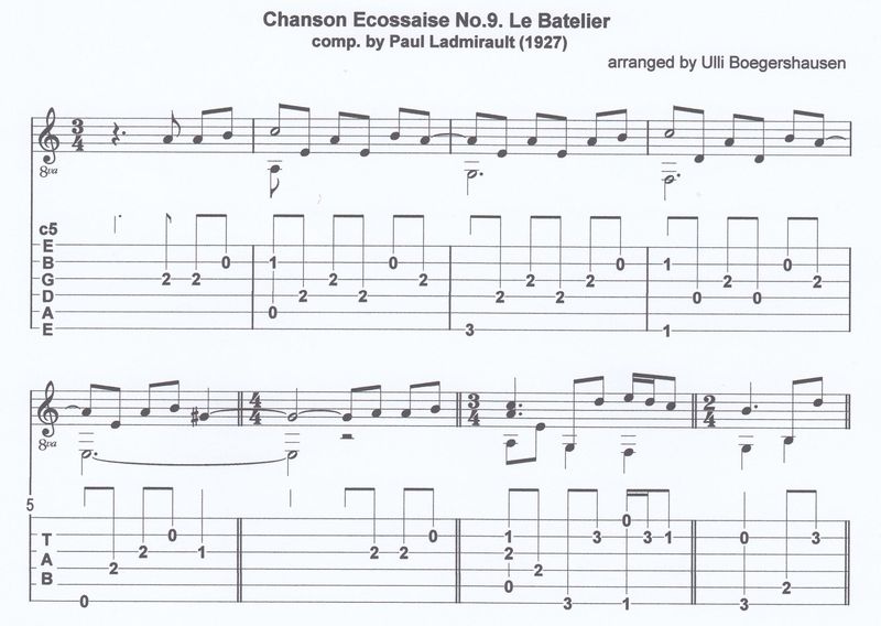 Chansons Ecossaises No.9. Le Batelier (comp. by Paul Ladmirault)