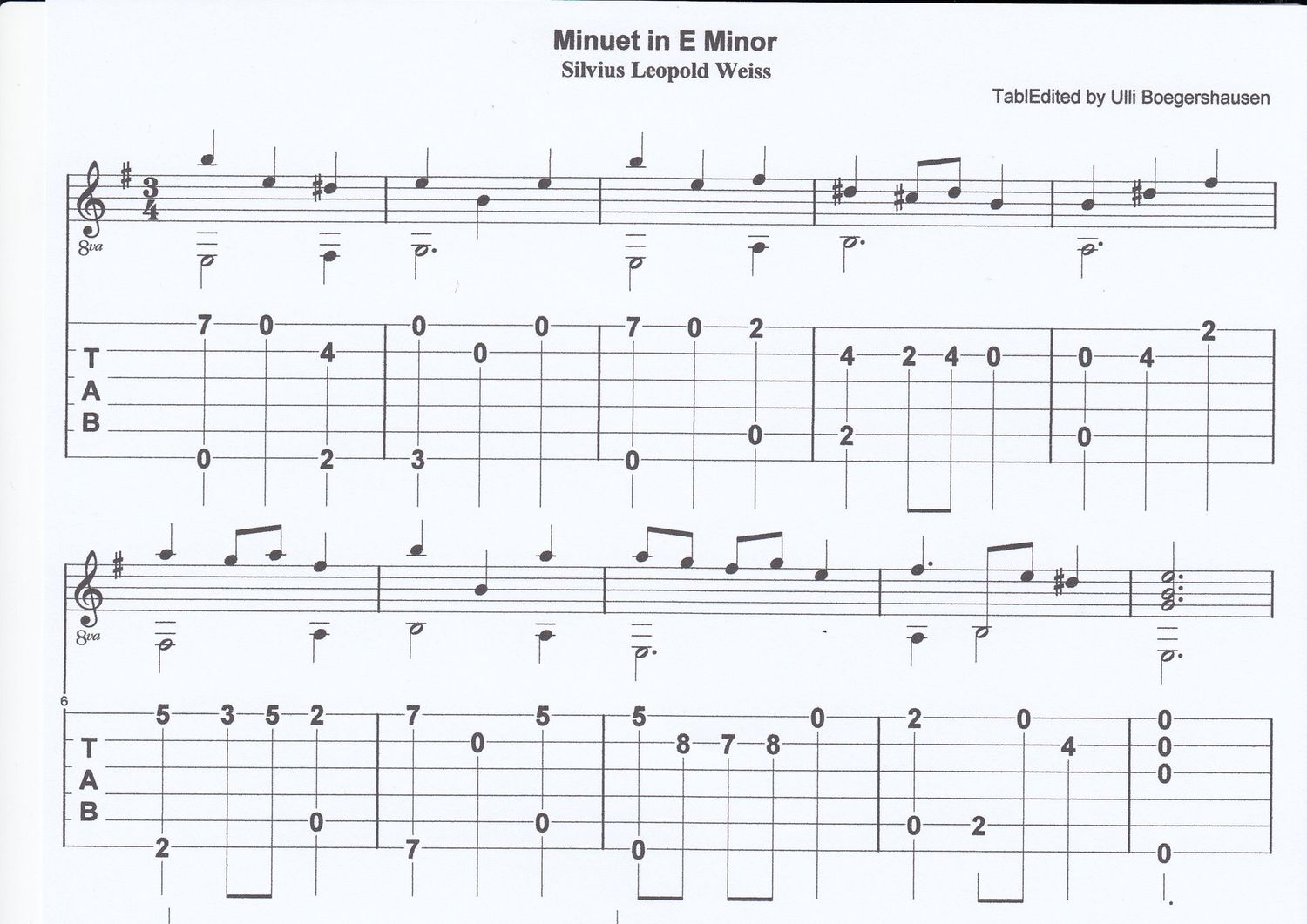 Minuet in E Minor - Silvius Leopold Weiss