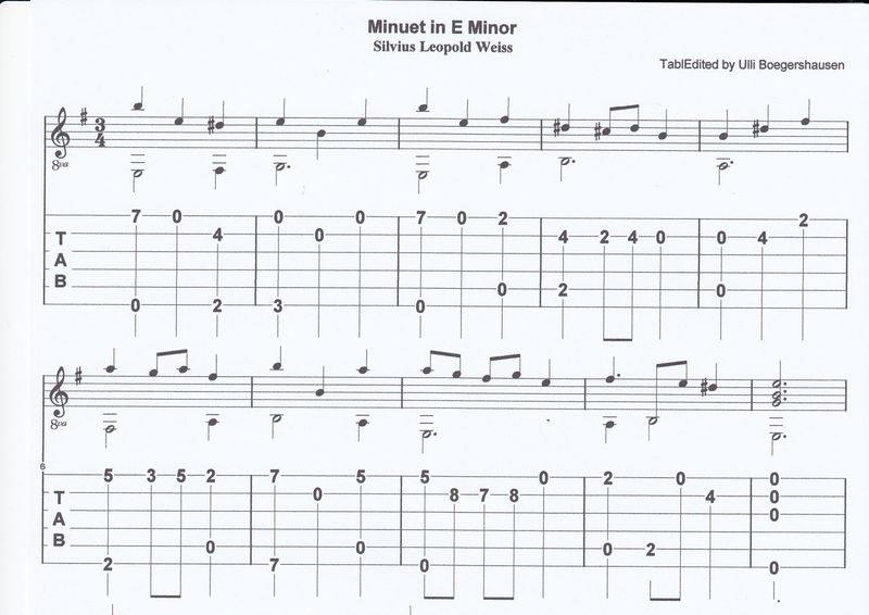 Minuet in E Minor - Silvius Leopold Weiss Minuet in E Minor - Silvius Leopold Weiss