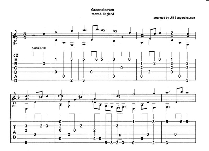 Greensleeves (in Dropped D tuning)