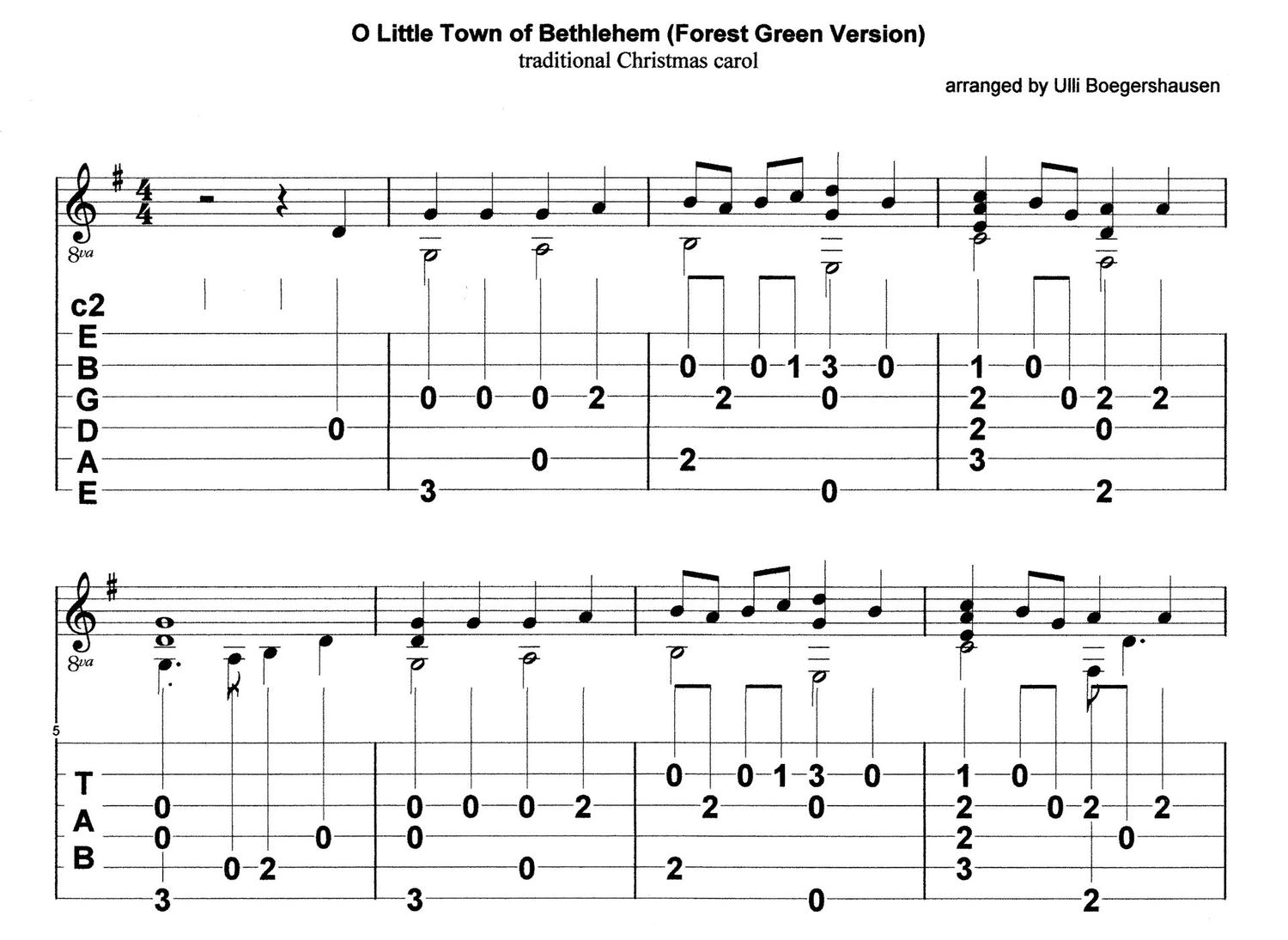 O Little Town of Bethlehem (Forest Green Version)