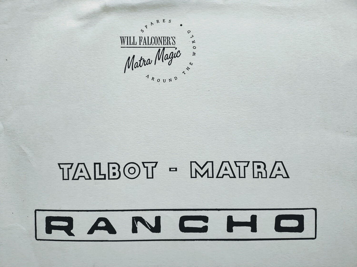 Rancho Parts Manual