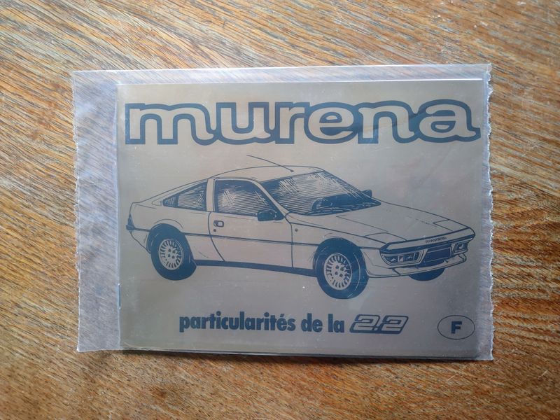 Driver&#39;s Handbook Murena 2.2 Supplement
