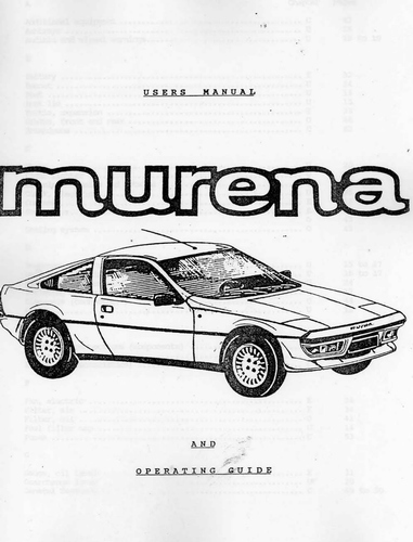 Murena Driver&#39;s Manual English Translation