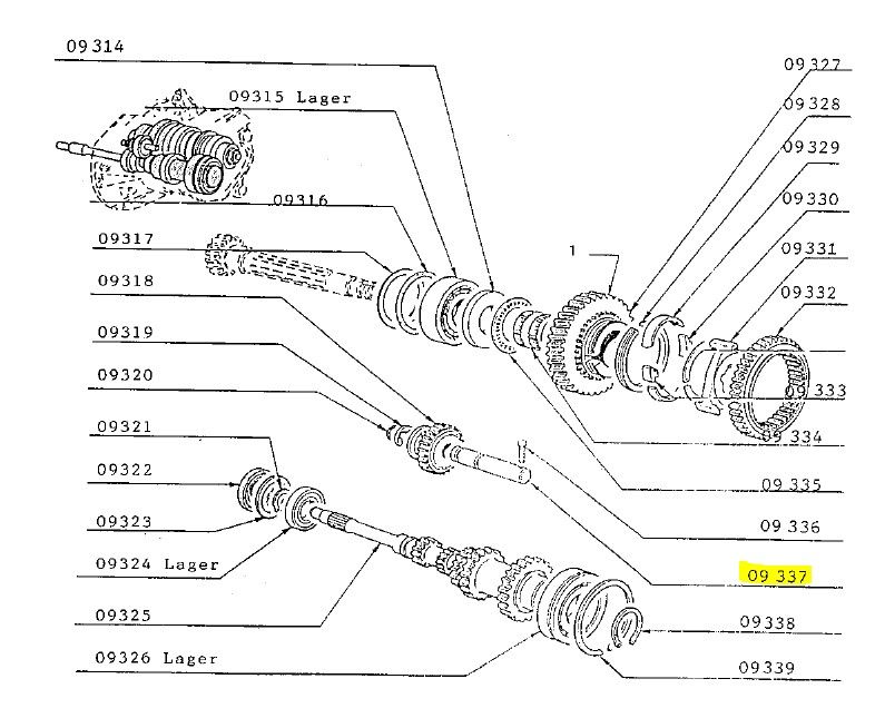 Reverse Gear Shaft Bagheera