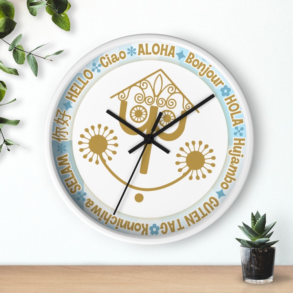 Small World Hello Wall Clock