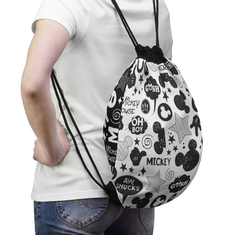 Mouse themed Drawstring Backpack Bag
