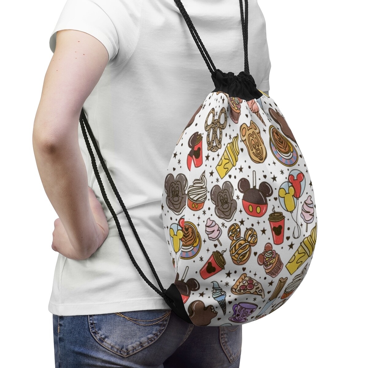 Mouse Snacks Drawstring Backpack Bag