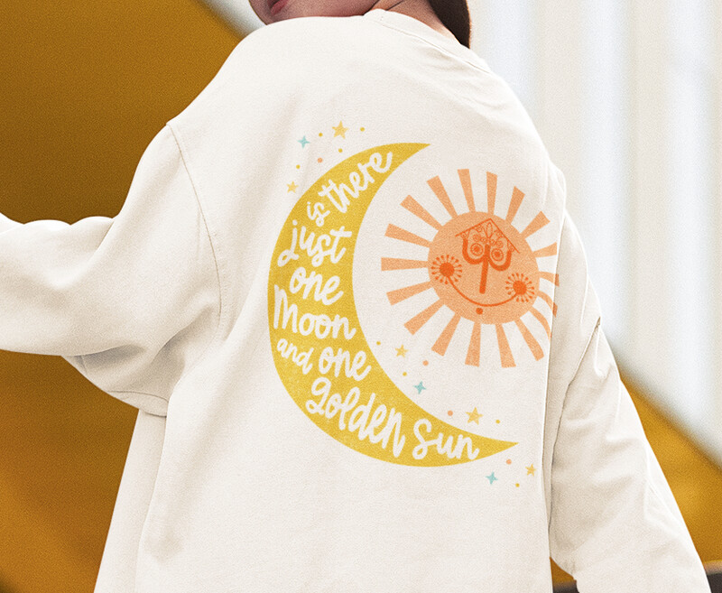 One Moon and One Golden Sun Unisex Sweatshirt