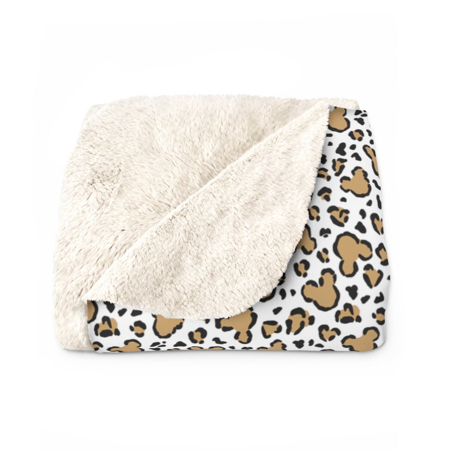 Mickey Animal Print Sherpa Throw Blanket