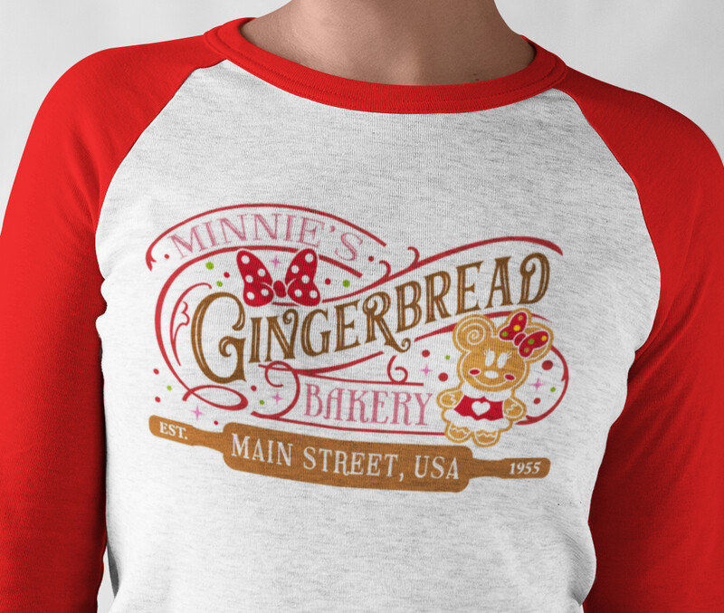 Minnie&#39;s Gingerbread Bakery Unisex Raglan Shirt