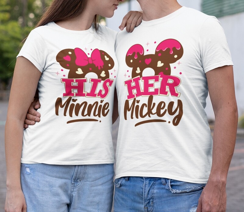 His Minnie Her Mickey Unisex Valentines Shirts