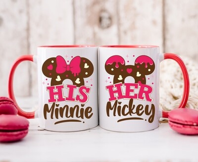 His Minnie Her Mickey Valentines Day Mugs