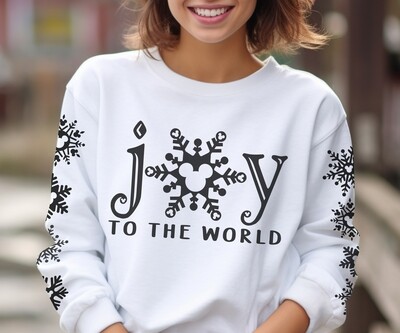 Joy to the World Mickey Snowflakes Sweatshirt
