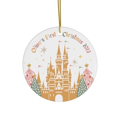 Personalized Christmas Castle Ornament