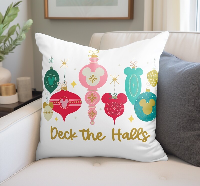 Deck the Halls Ornaments Square Pillow