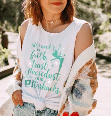 Faith, Trust, PixieDust &amp; Starbucks Unisex Tank Top