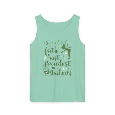 Faith, Trust, PixieDust &amp; Starbucks Unisex Tank Top