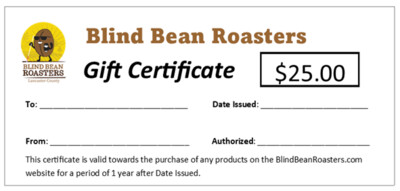 Blind Bean Gift Certificate