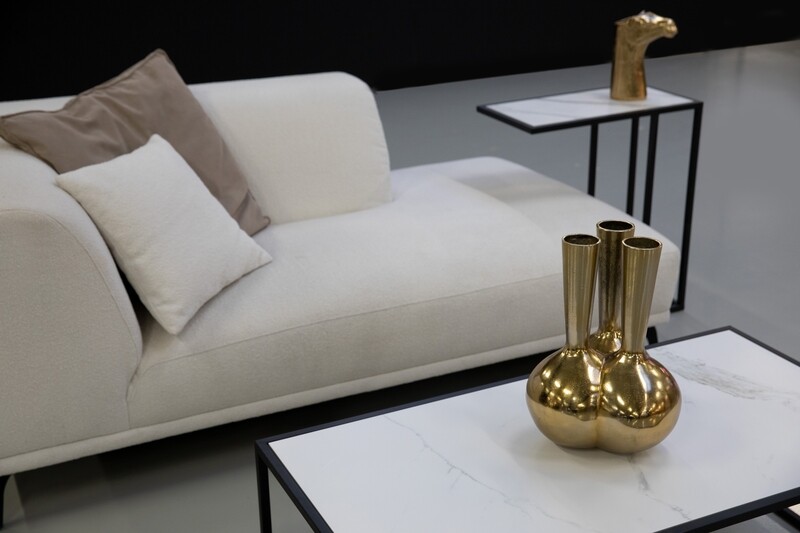 Keramische Salontafel Lima in mat wit 120x60x40cm