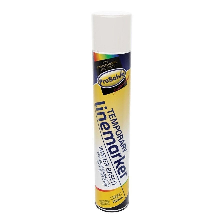Prosolve Temporary Line Marker Spray Paint 750ml (Various Colours), Colour: White