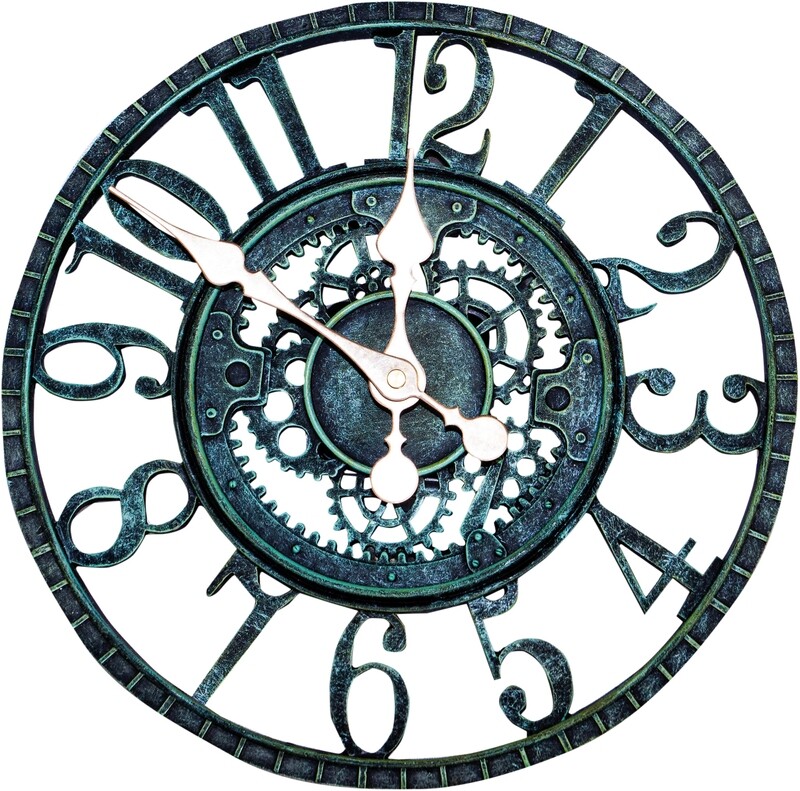 Vintage Open Face Design Outdoor Clock