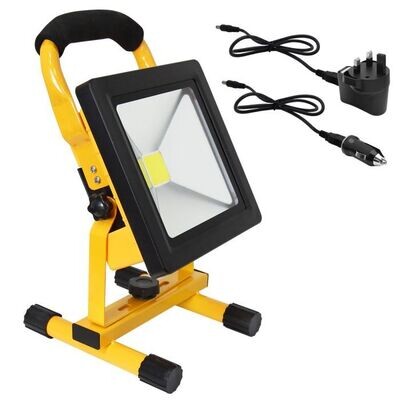 20W Portable LED Work Light Torch Cordless Rechargeable IP65 Slimline Hand Lamp