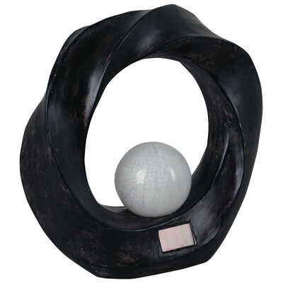 Crescent Solar Powered Polystone Garden Ornament