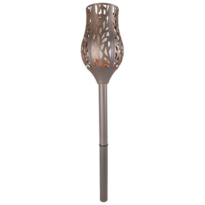 Battery Powered Charcoal Grey Metal Tulip Flame Candle Torch with Remote Control & Timer